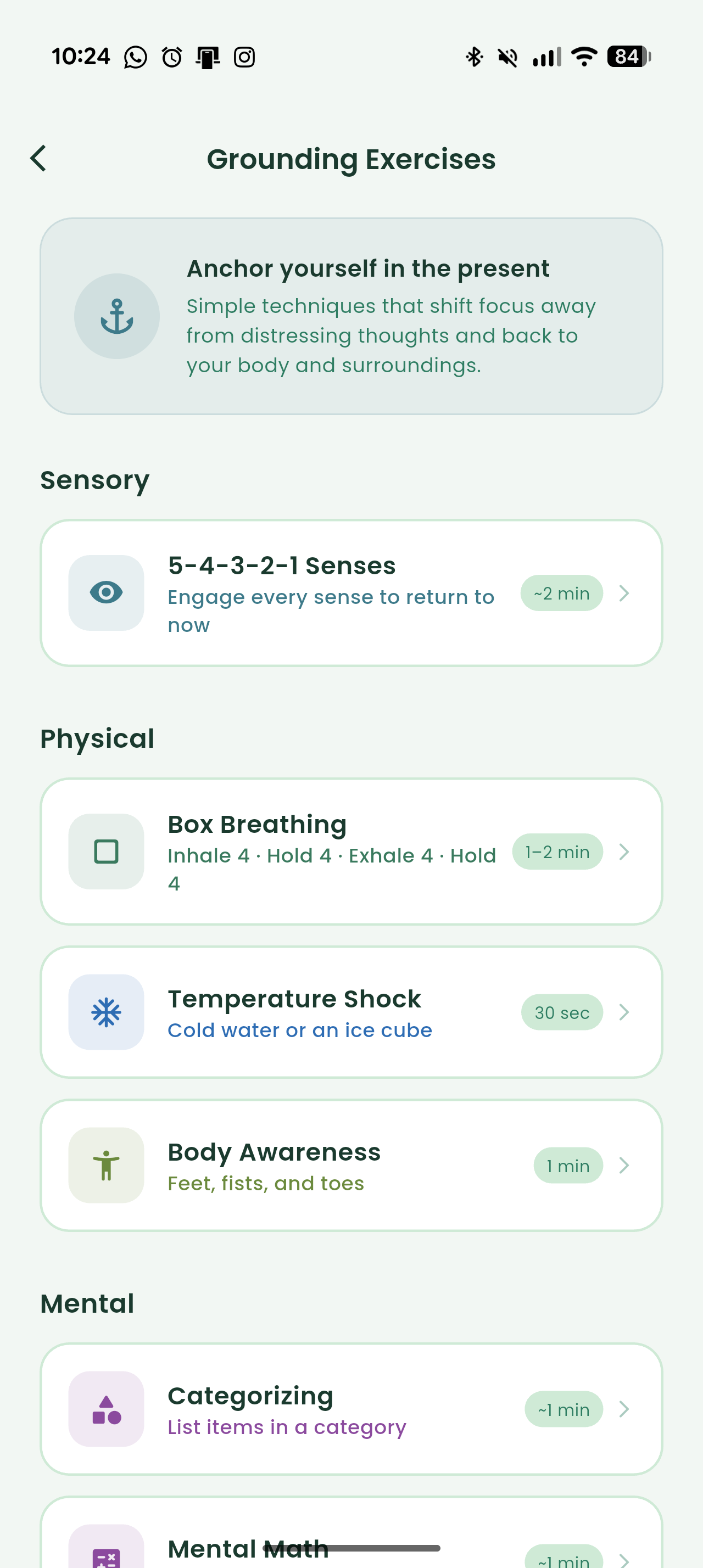 Grounding exercises in Relexa