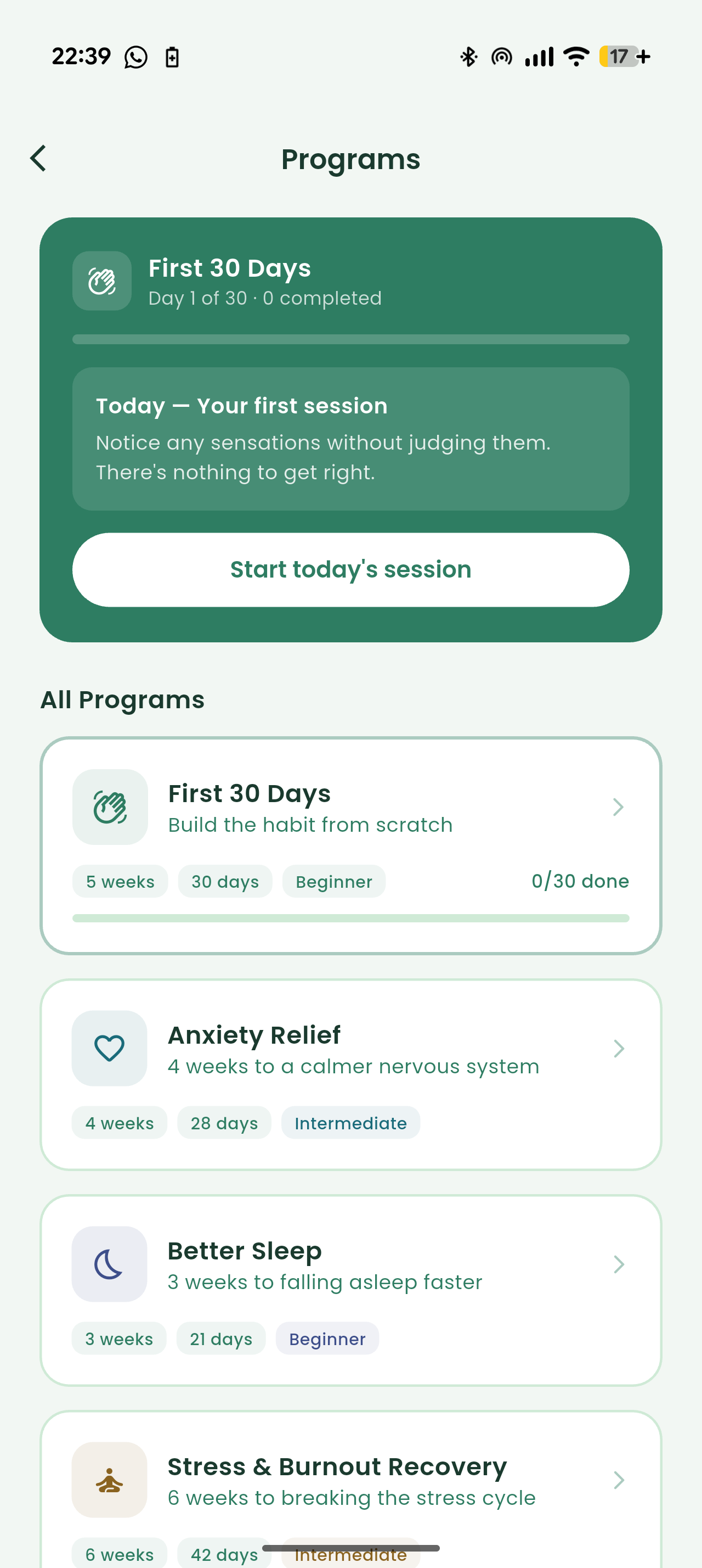 Relexa multi-week programs